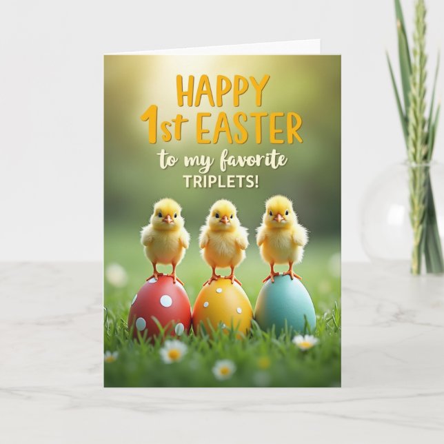 Golden Birds Easter First Card (Front)