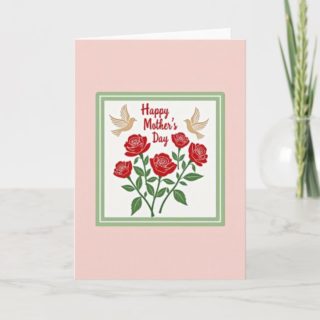 Golden Birds Mothers Day Card (Front)