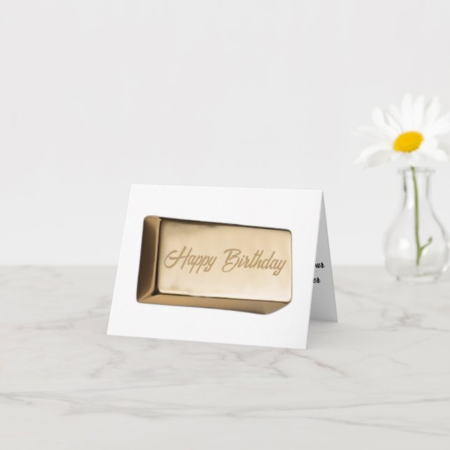 Golden Birthday Bar of Humor Card (Small Plant)