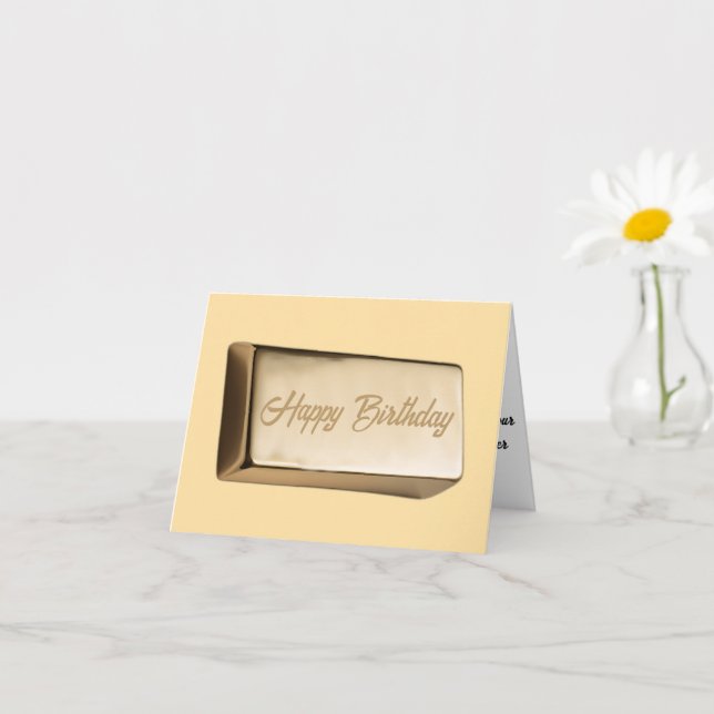 Golden Birthday Bar of Humor Card (Small Plant)