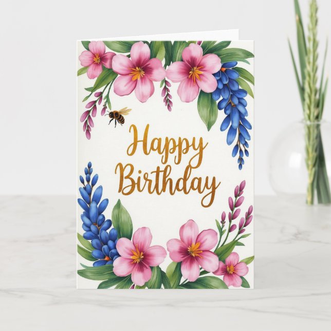 Golden Birthday Greeting Card (Front)