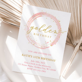 Golden Birthday Invitation