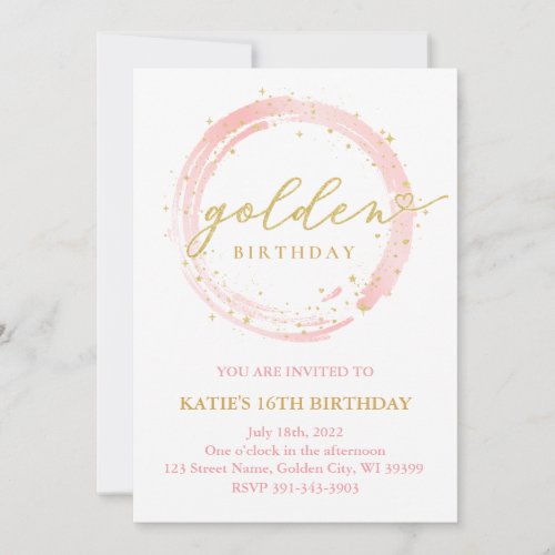 Golden Birthday Invitation