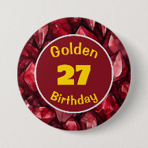 Golden Birthday July Birthstone Custom Button