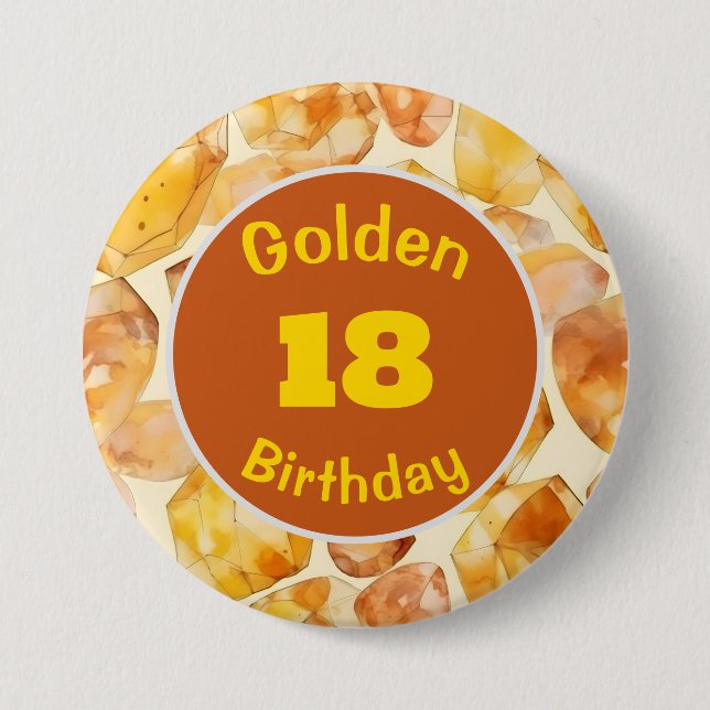 Golden Birthday November Birthstone Custom Button (Front)