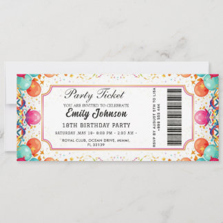 Golden Birthday Party Ticket Invitation 2026