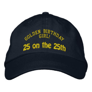 Golden Birthday Personalized Embroidered Baseball Cap