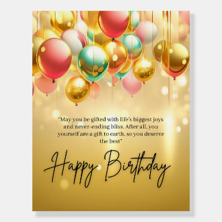 Golden Birthday Wishes Foam Board