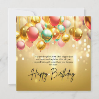 Golden Birthday Wishes Thank You Card