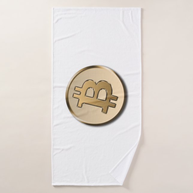 Golden Bitcoin Bath Towel Set (Bath Towel)