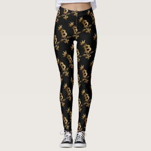 Golden Bitcoin Crypto Leggings