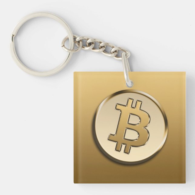 Golden Bitcoin Keychain (Front)