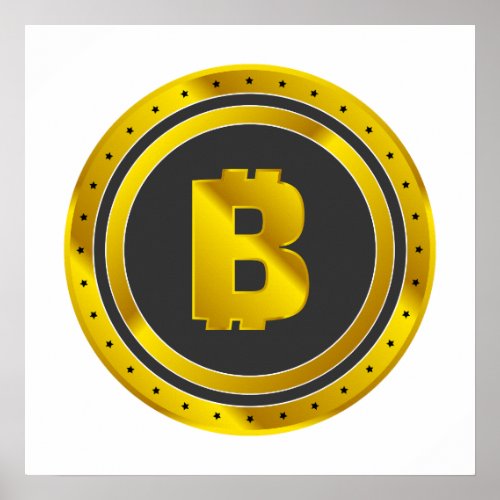 Golden Bitcoin Poster