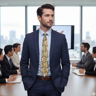 Golden Bitcoin Power Tie