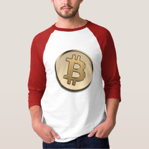 Golden Bitcoin Sleeve Raglan T-Shirt
