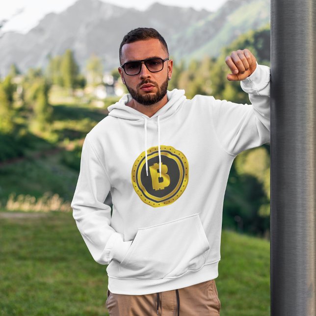 Golden Bitcoin Symbol Digital Currency Hoodie (Creator Uploaded)