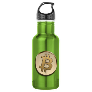 Golden Bitcoin Water Bottle - GREEN