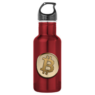 Golden Bitcoin Water Bottle - RED