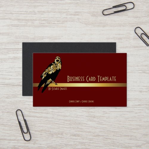 Golden Black Bird Raven Business Card