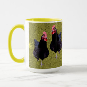 Golden Black Chickens, Coffee Mug