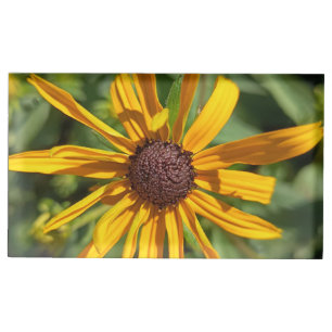 Golden Black-Eyed Susan Floral Business Card Case Place Card Holder