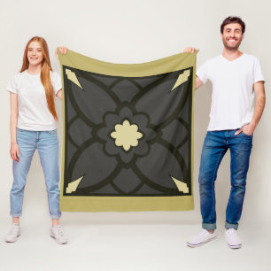Golden Black Fleece Blanket