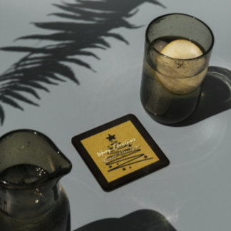Golden Black Paper Coaster