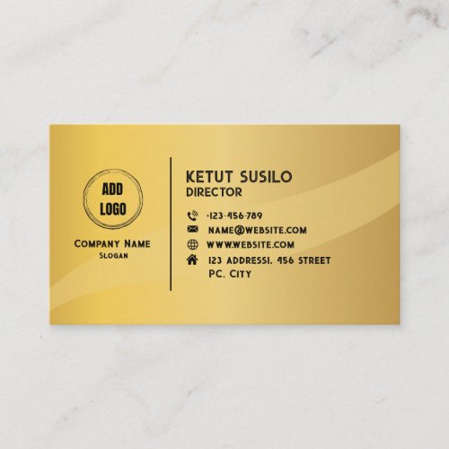 Golden  Black Plain Business Card