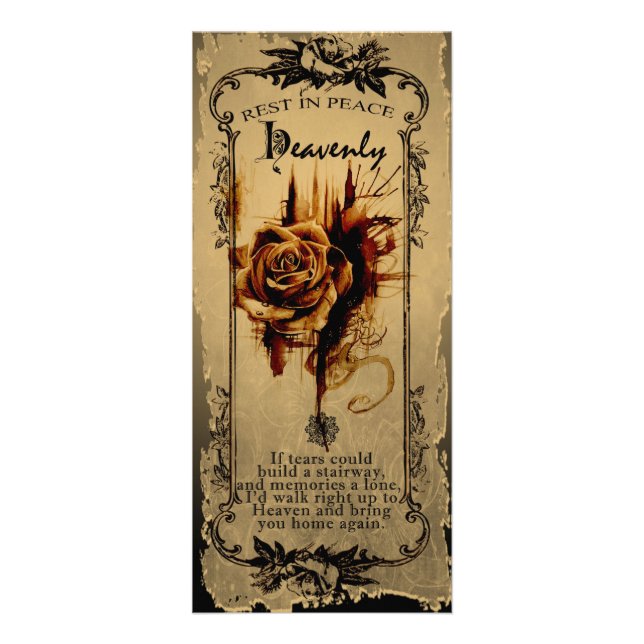 Golden Black Rose - Sympathy Card / Rackcard (Front)