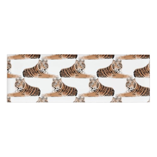 Golden  Black Tiger Animal White Design Name Tag