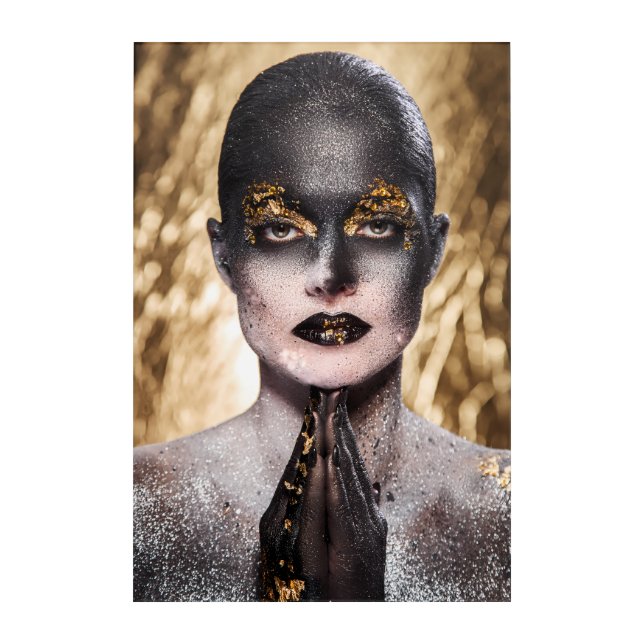 Golden Black Woman Body Paint Fashion Art (Front)