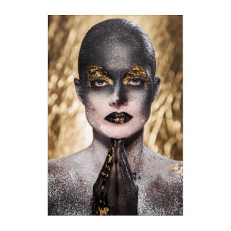 Golden Black Woman Body Paint Fashion Art