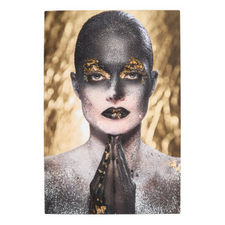 Golden Black Woman Body Paint Fashion Art