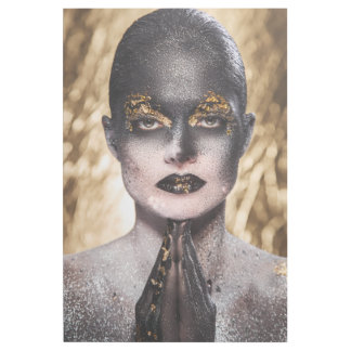 Golden Black Woman Body Paint Fashion Art