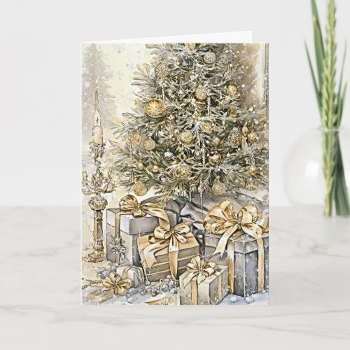 Golden Blessings of Christmas Card