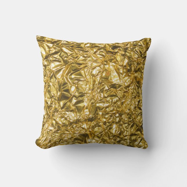 Golden Bling Throw Pillow (Front)