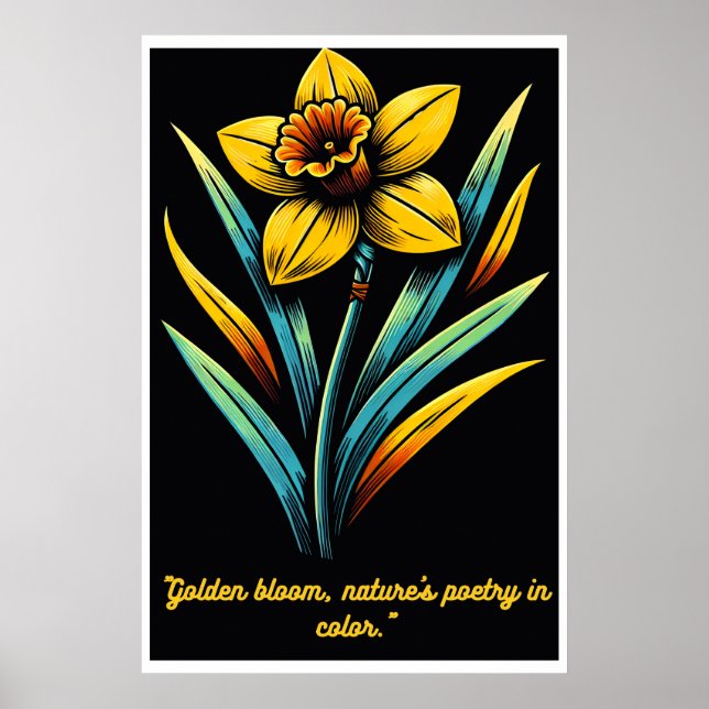 Golden Bloom: A Tribute to Nature's Poetry Poster (Front)