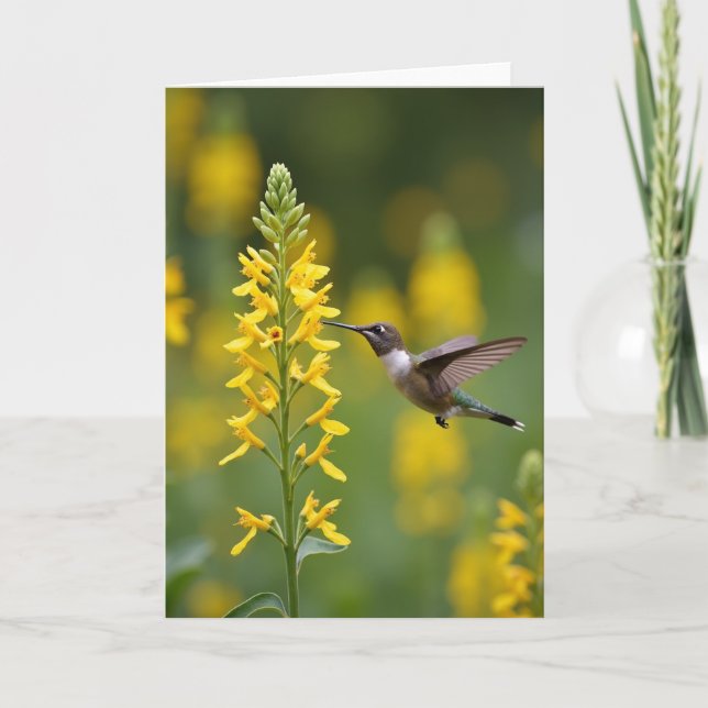 Golden Bloom Bird Mother Day Card (Front)