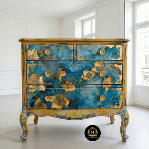 Golden Bloom Botanical Tissue Paper