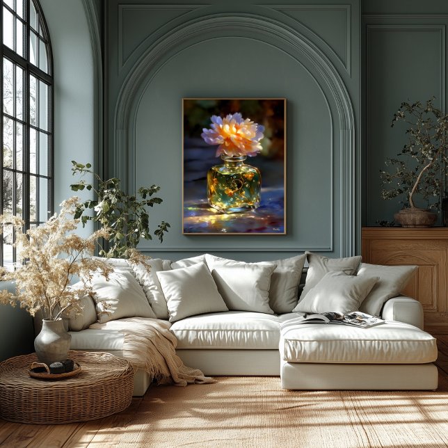Golden Bloom Elixir – Dreamlike Floral Perfume Canvas Print (Creator Uploaded)