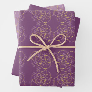 Golden Bloom Floral Birthday Party Wrapping Paper Sheets