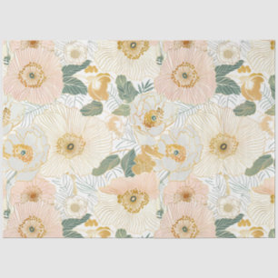 Golden Bloom Floral Decoupage Tissue Paper