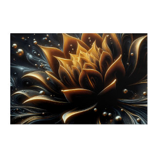 Golden Bloom in the Depths of Twilight Acrylic Print