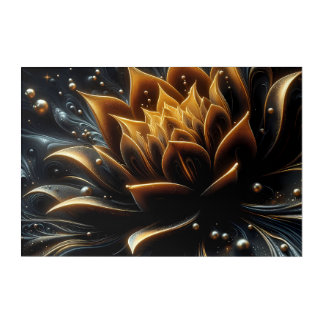 Golden Bloom in the Depths of Twilight Acrylic Print