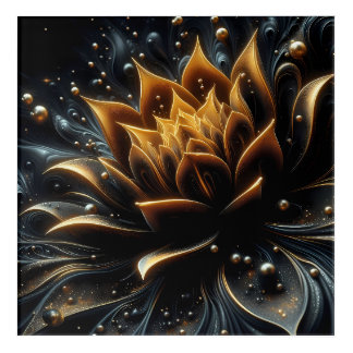 Golden Bloom in the Depths of Twilight Acrylic Print