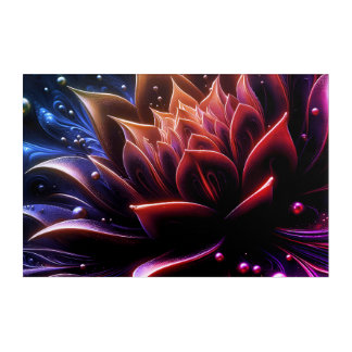 Golden Bloom in the Depths of Twilight Acrylic Print