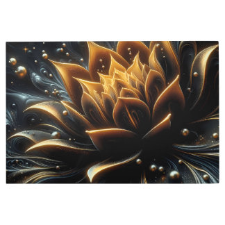 Golden Bloom in the Depths of Twilight Metal Print