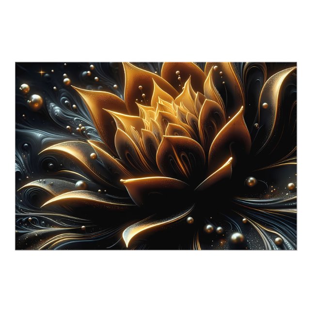 Golden Bloom in the Depths of Twilight Photo Print (Front)