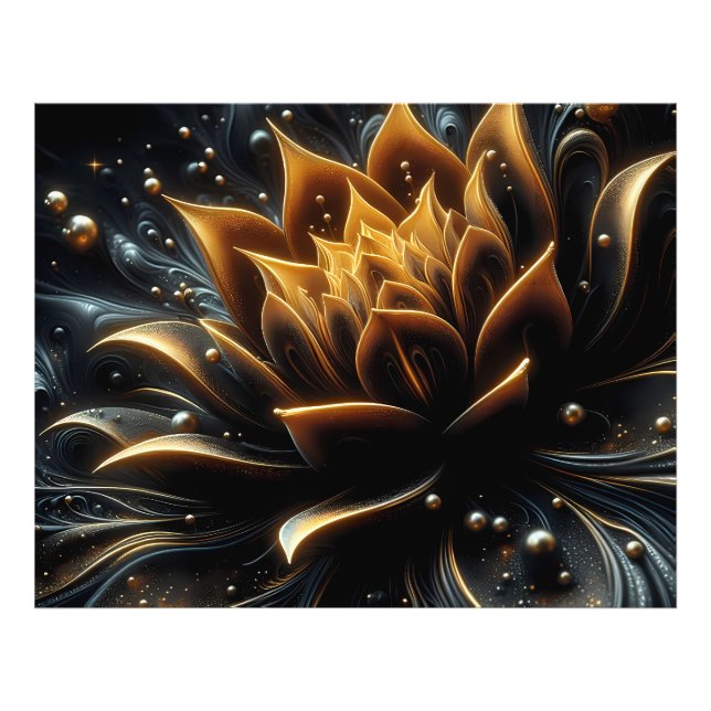 Golden Bloom in the Depths of Twilight Photo Print (Front)