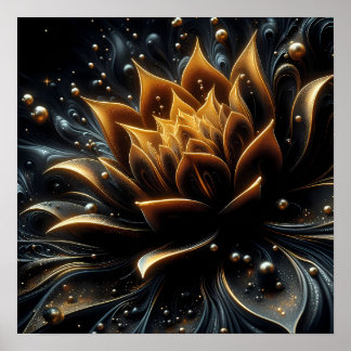 Golden Bloom in the Depths of Twilight Poster